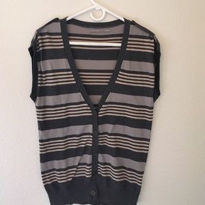 Rubbish - Nordstrom Striped Cotton Buttoned Sweater Vest - Oversized Small / Med